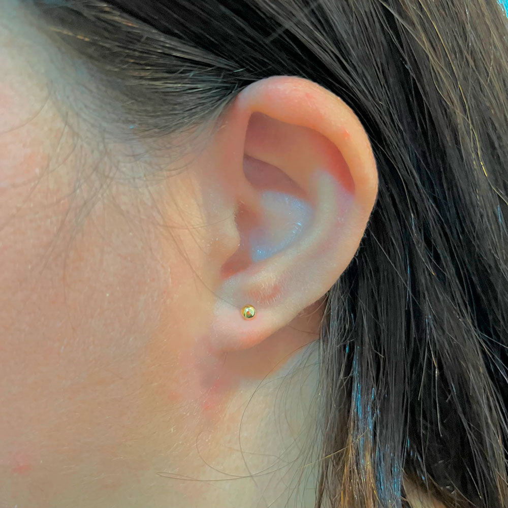Brinco Bola 3mm Ouro 18K