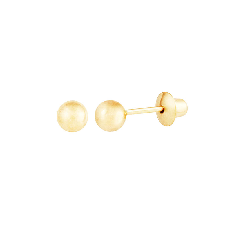 Brinco Bola 3mm Ouro 18K