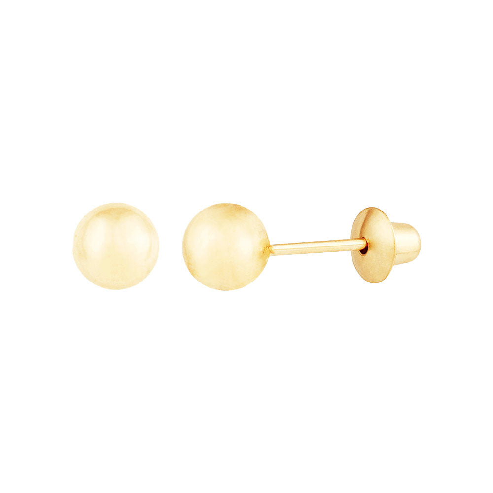 Brinco Bola 4mm Ouro 18K