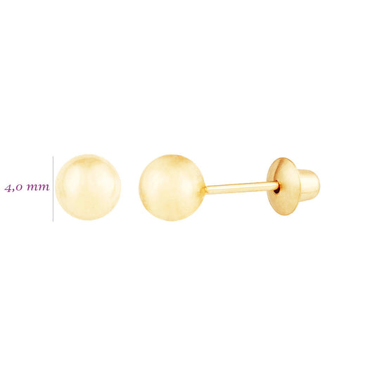 Brinco Bola 4mm Ouro 18K