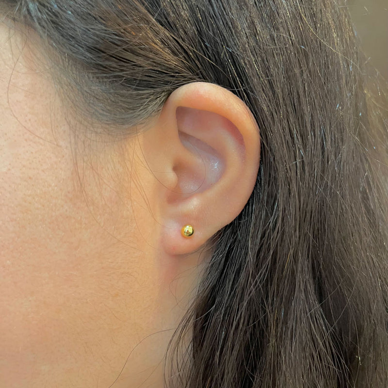 Brinco Bola 4mm Ouro 18K