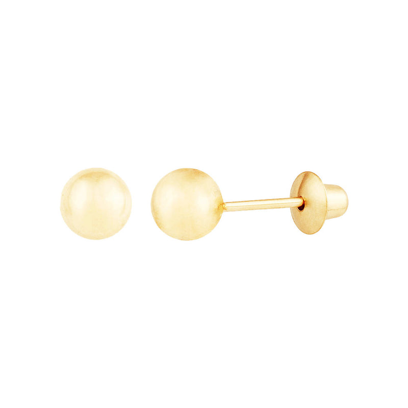 Brinco Bola 4mm Ouro 18K