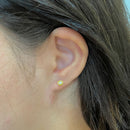 Brinco Rococó Pérola 3mm Ouro18K