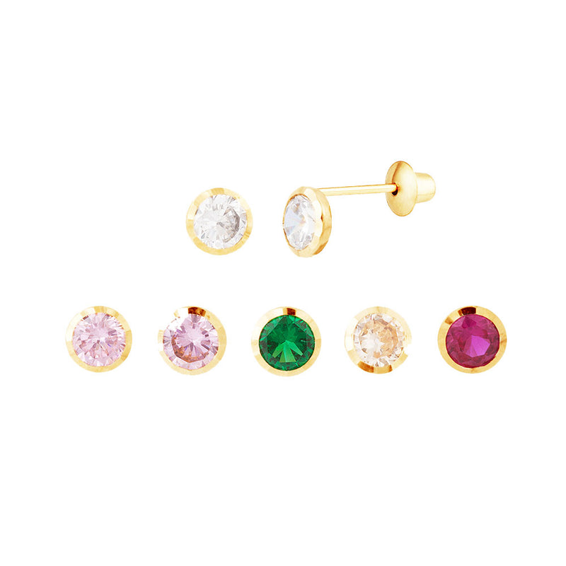 Brinco Solitário 3mm Ouro 18K