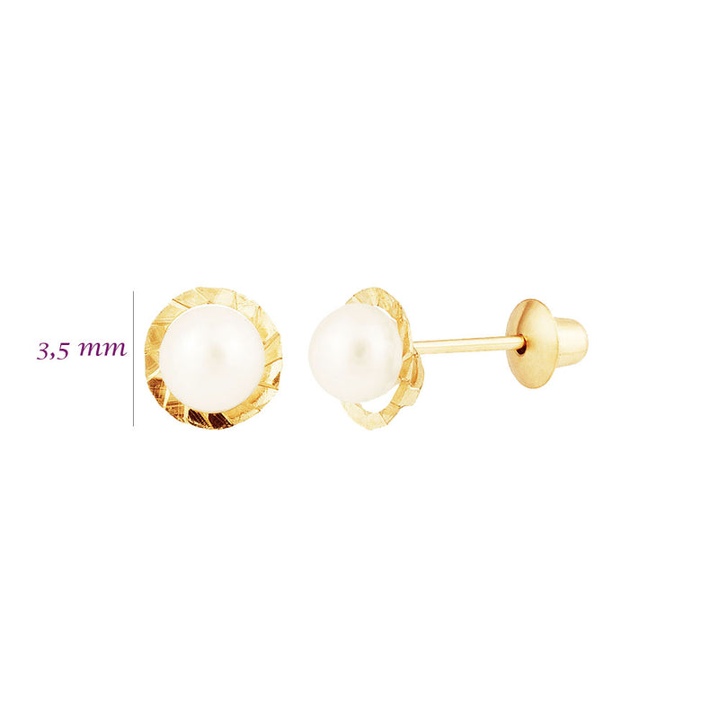 Brinco Pérola 3,5mm Ouro18K
