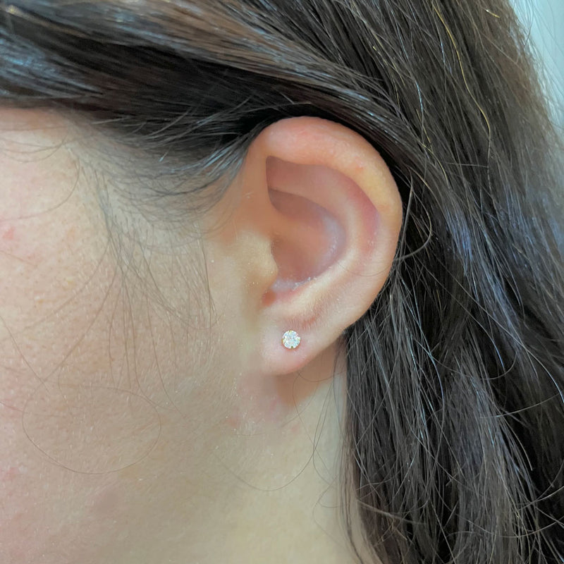 Brinco Solitário 3,5mm Ouro 18K