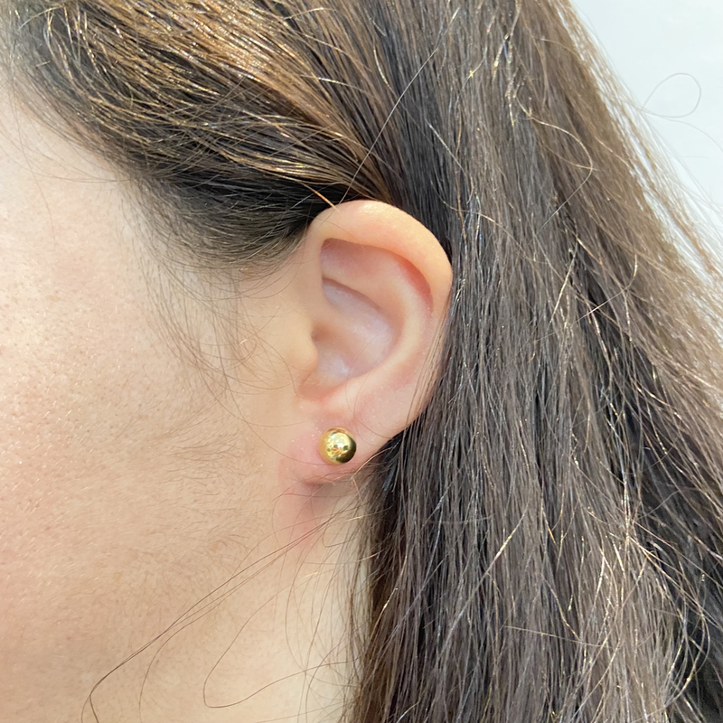 Brinco Bola 7mm Ouro 18K
