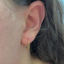 Brinco Argola Retangular 15mm Ouro 18K