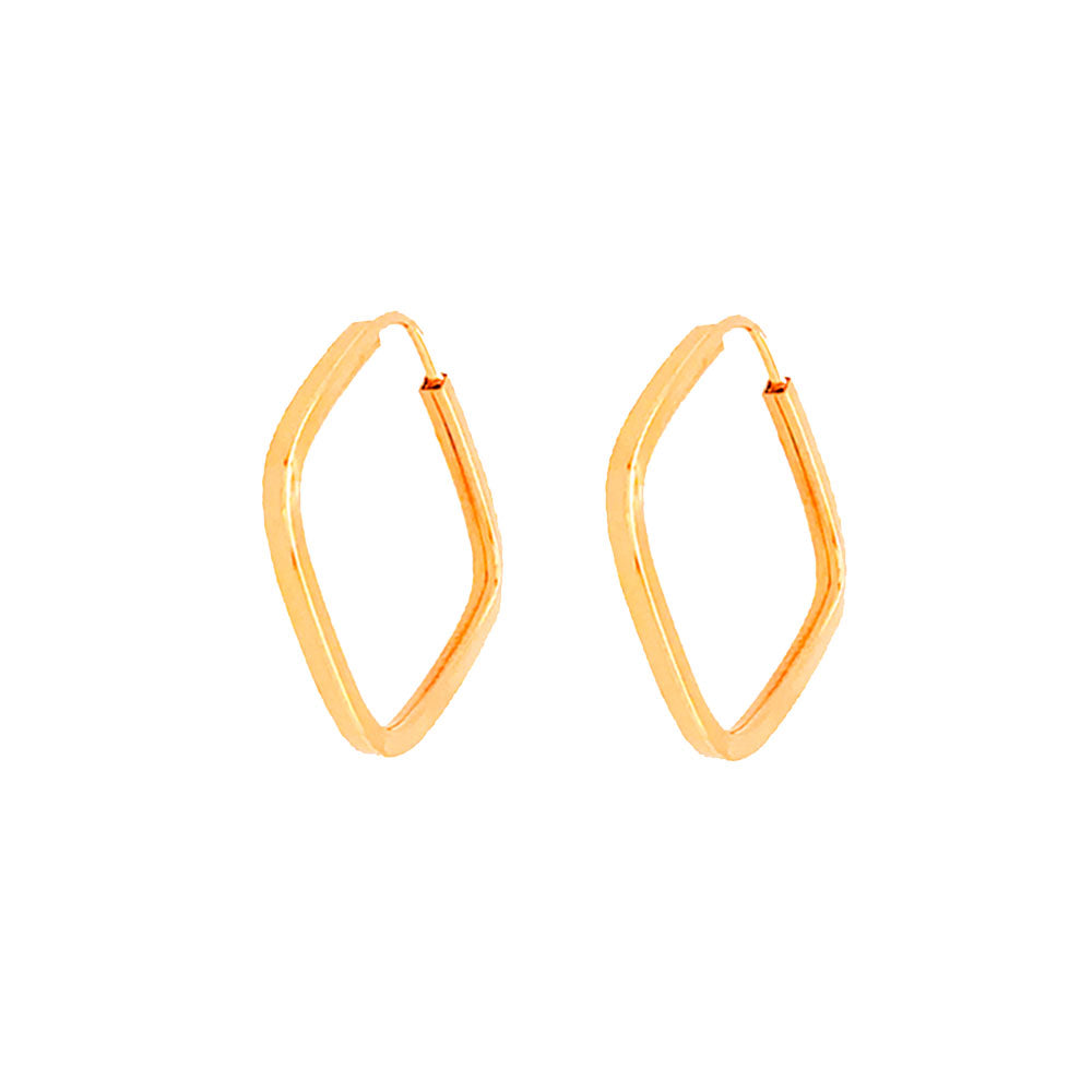 Brinco Argola Quadrada 19mm Ouro 18K