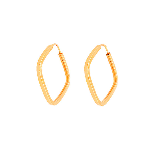 Brinco Argola Quadrada 19mm Ouro 18K