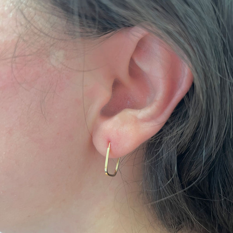 Brinco Argola Quadrada 19mm Ouro 18K