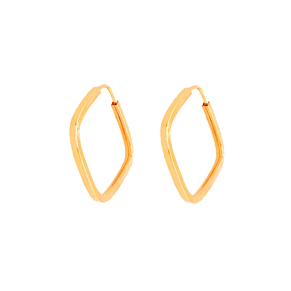 Brinco Argola Quadrada 23mm Ouro 18K