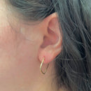 Brinco Argola Quadrada 23mm Ouro 18K