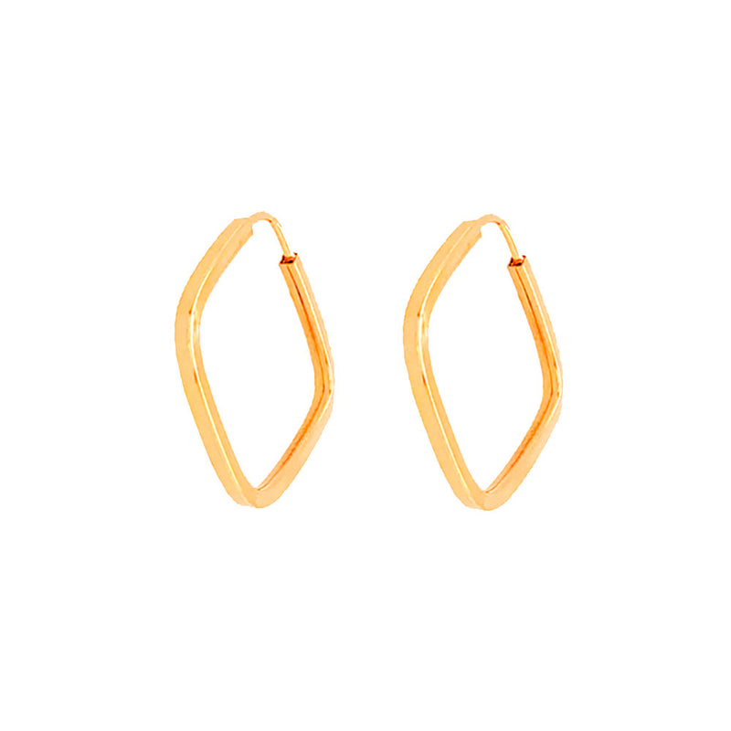 Brinco Argola Quadrada 23mm Ouro 18K