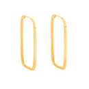 Brinco Argola Retangular 23mm Ouro 18K