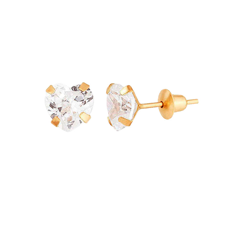 Brinco Coração 6MM Ouro 18K
