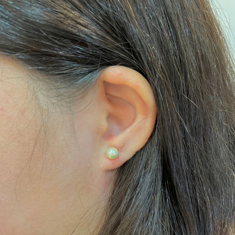 Brinco Pérola 6mm Ouro 18K