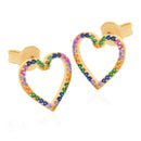 Brinco Coração Ouro 18K