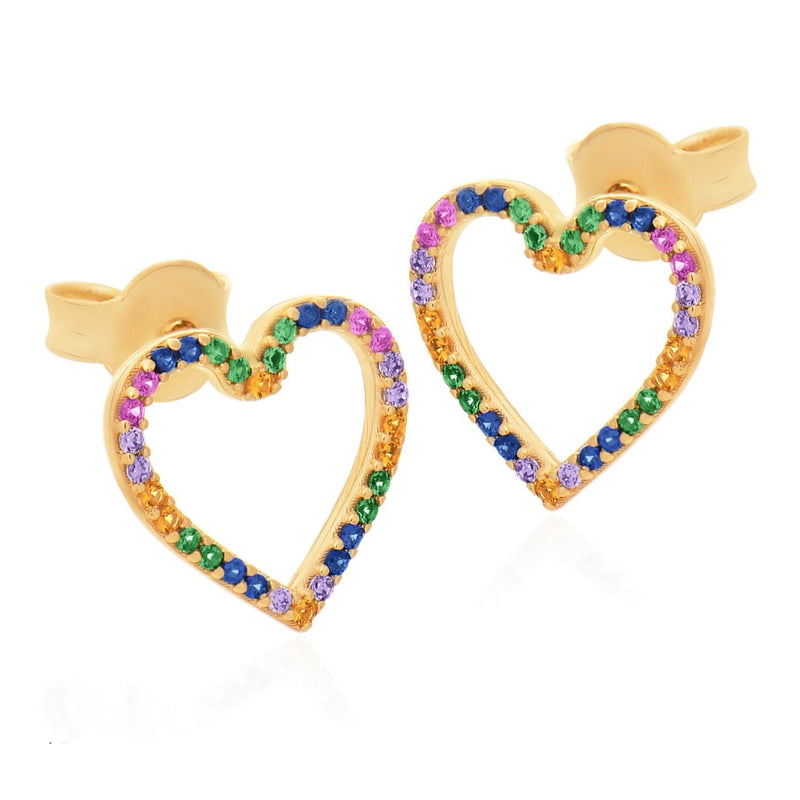 Brinco Coração Ouro 18K