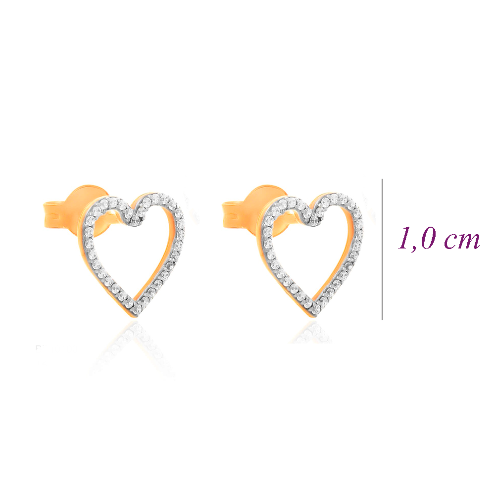 Brinco Coração Ouro 18K