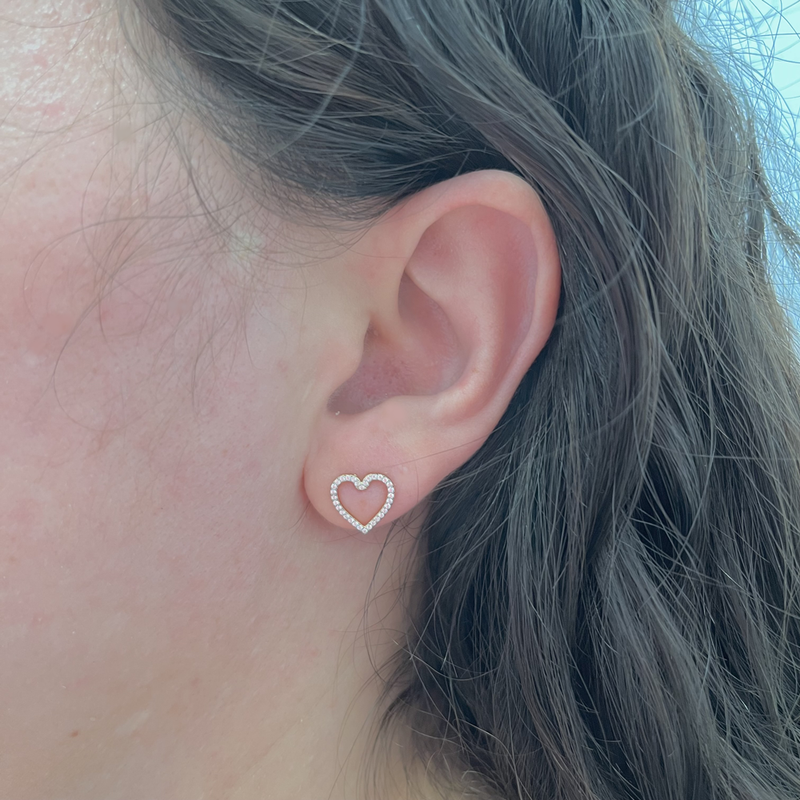 Brinco Coração Ouro 18K