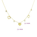 Gargantilha Corações Ouro 18K