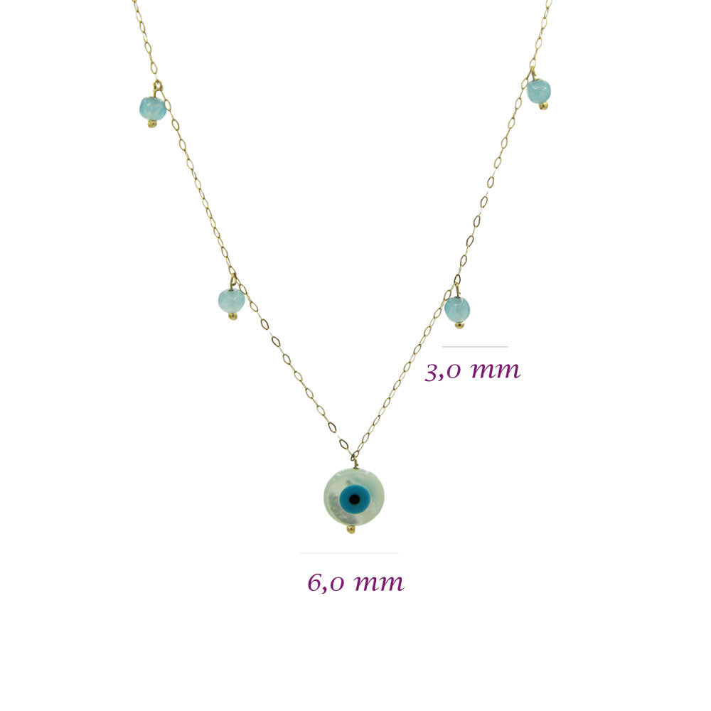 Gargantilha Olho Grego Ouro 18K