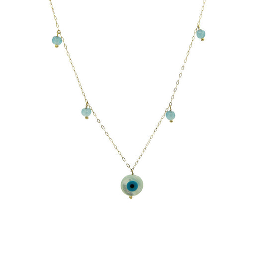 Gargantilha Olho Grego Ouro 18K