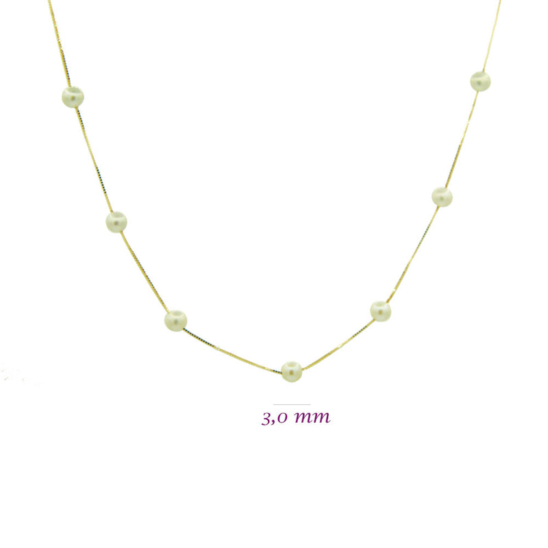 Gargantilha Pérola Ouro 18K