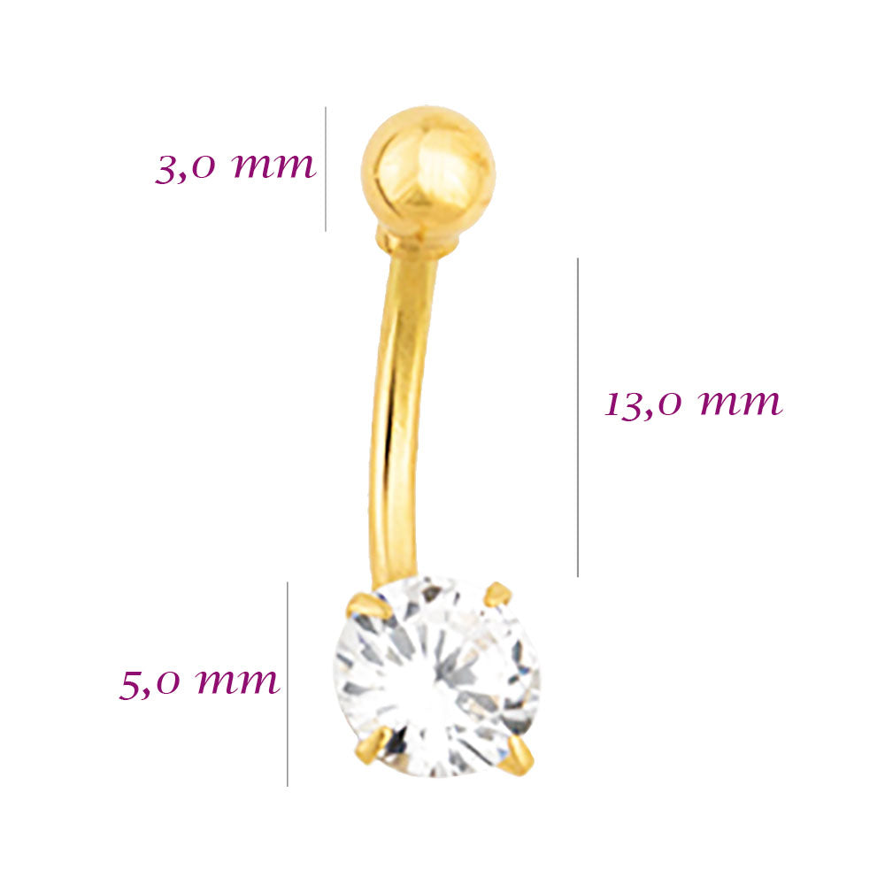 Piercing Ouro 18K Umbigo