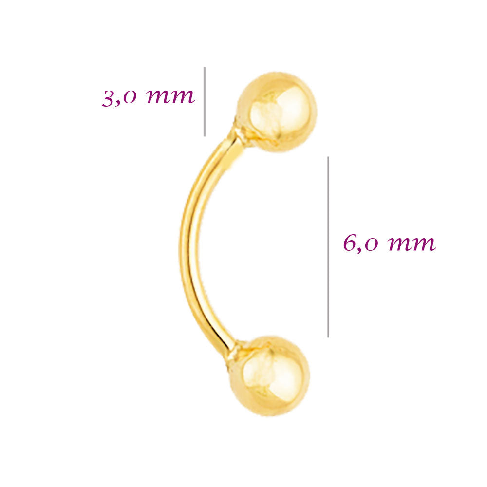 Piercing Ouro 18K Helix / Tragus / Hook