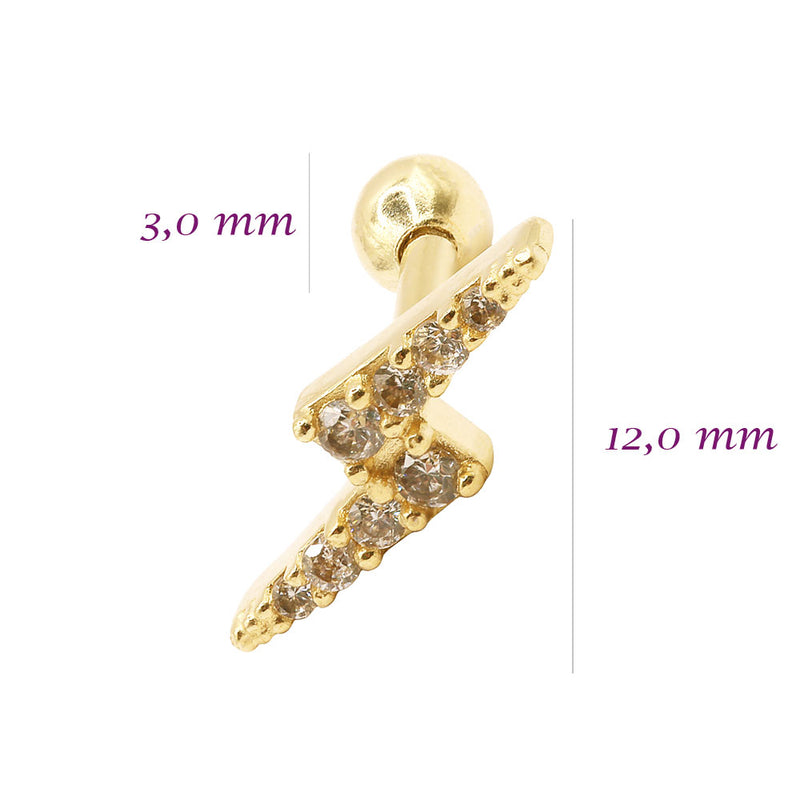 Piercing Raio Ouro 18K Helix