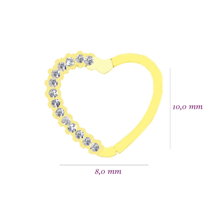 Piercing Coração Ouro 18K Daith