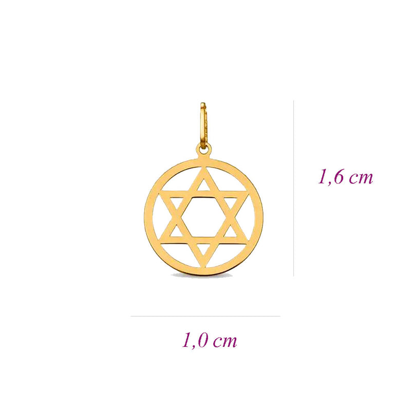 Pingente Estrela de Davi Ouro 18K