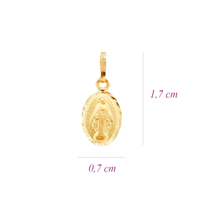 Pingente Medalha Nossa Senhora das Graças Ouro 18K