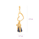 Pingente Coração com Nossa Senhora e Cruz Ouro 18K